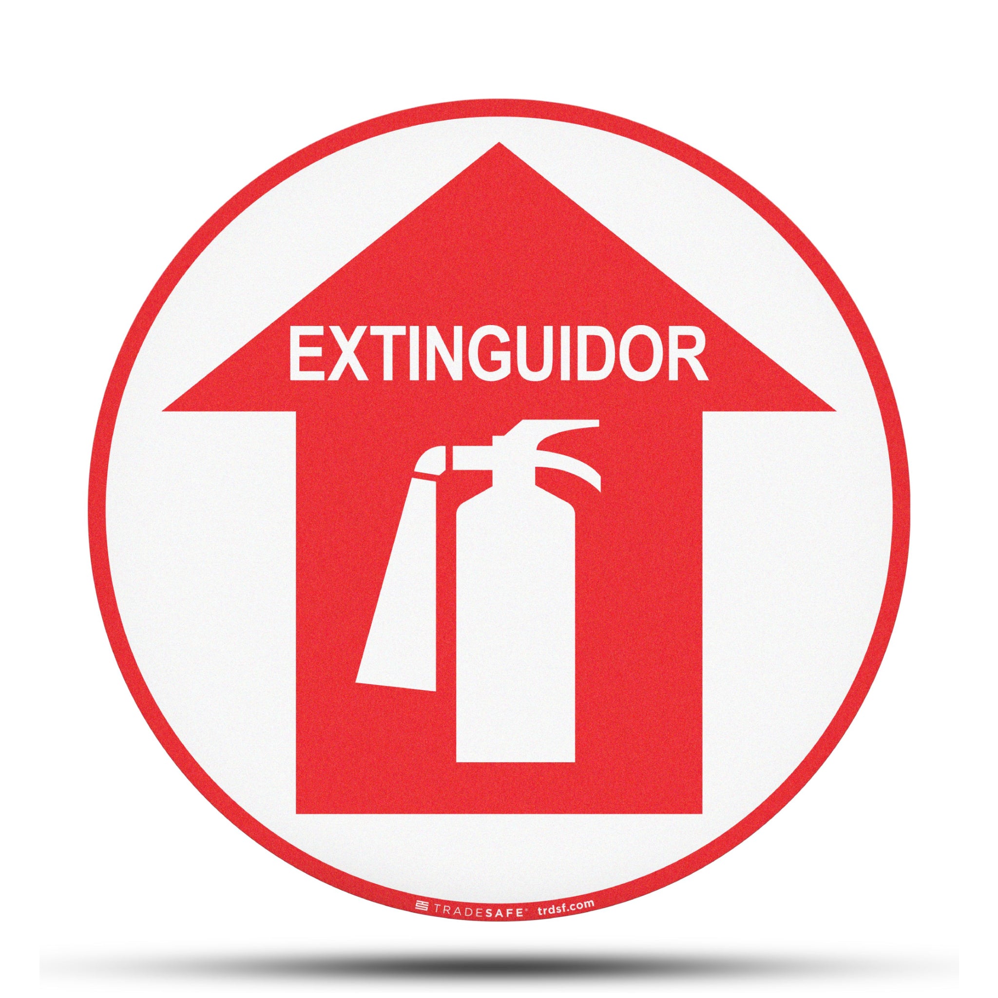 Anti-Slip Floor Sign – Extinguidor – Fire Extinguisher Arrow Sign in Spanish