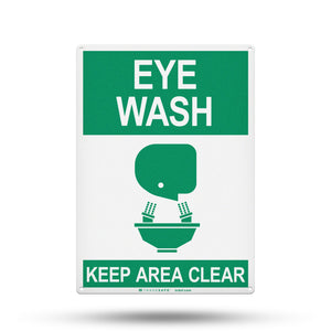 eye wash keep area clear sign