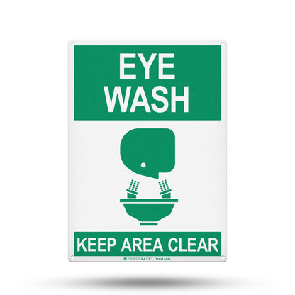 eye wash keep area clear sign