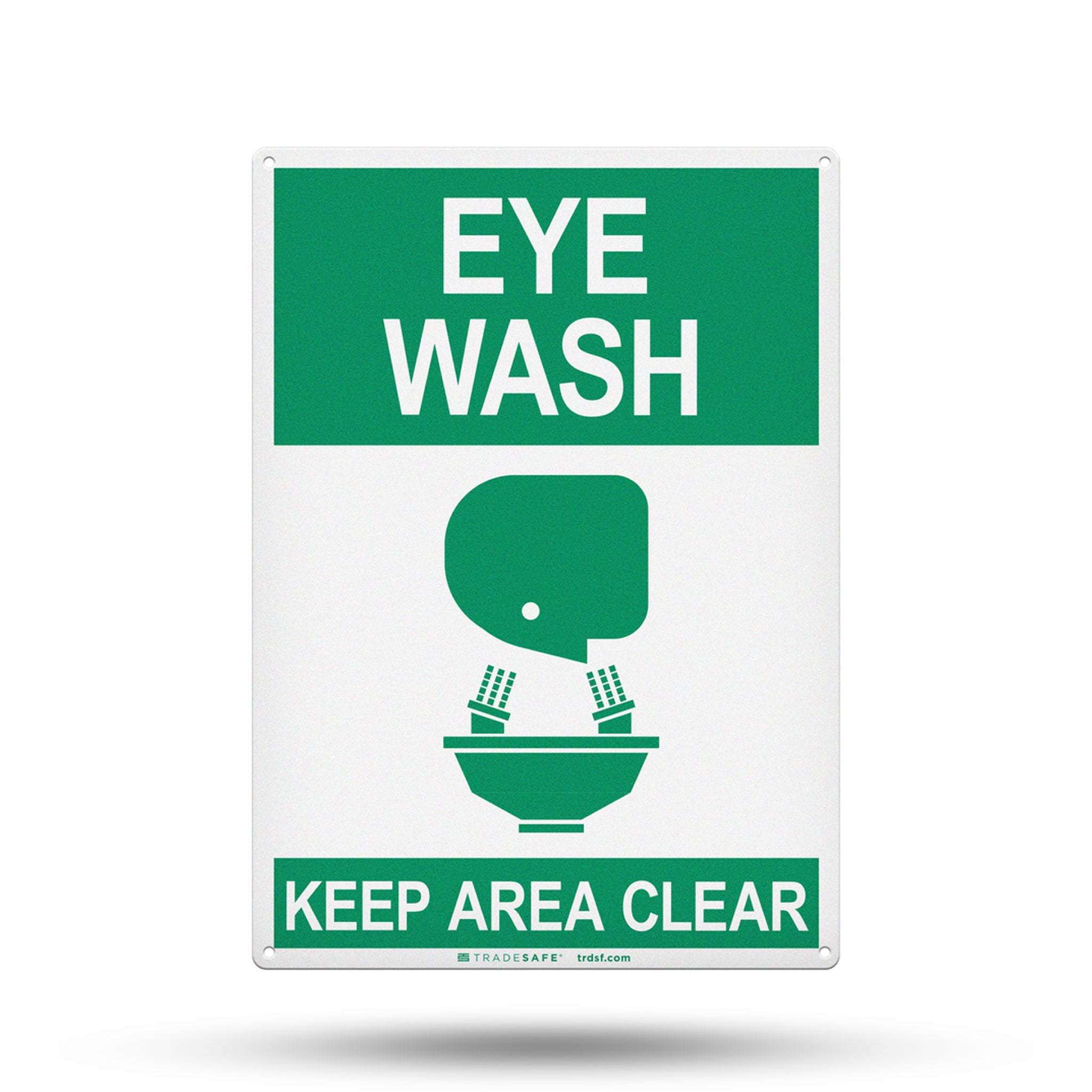 Eye Wash Keep Area Clear Aluminum Sign