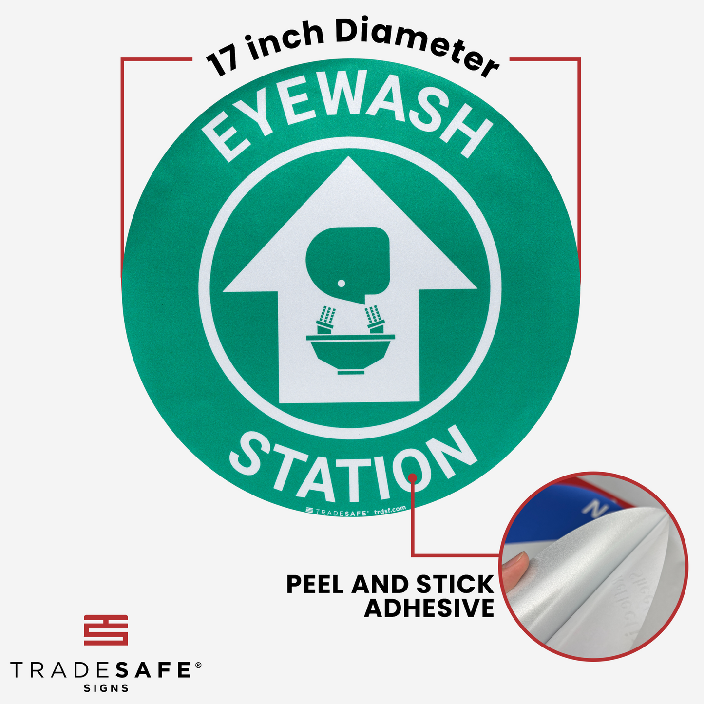 dimensions of eyewash station sign