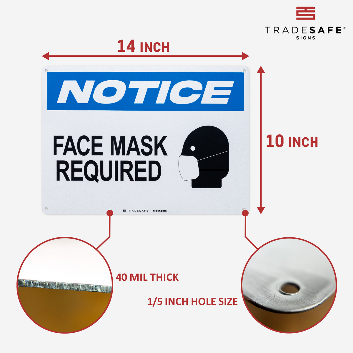 Mask Table Sign Face Mask Required Sign - Aluminum COVID-19 Signs | TRADESAFE