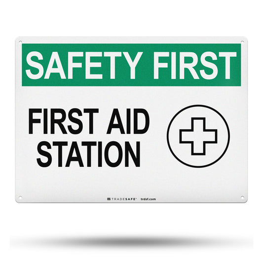 first aid station sign