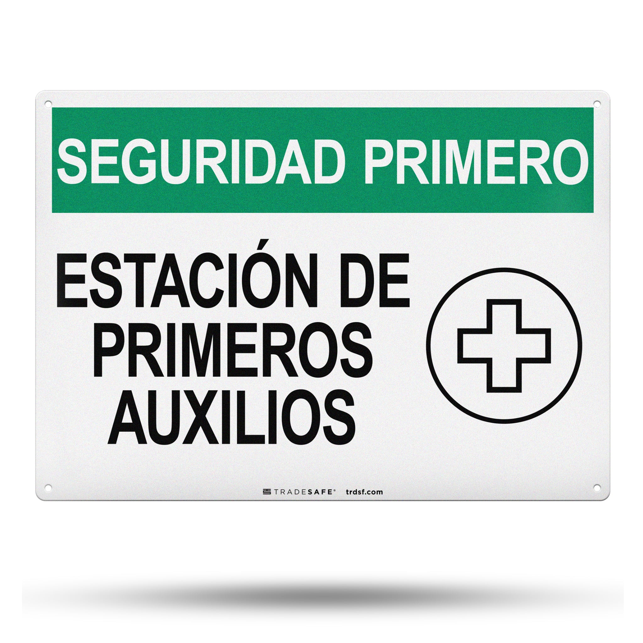 Estación De Primeros Auxilios (First Aid Station) Aluminum Sign