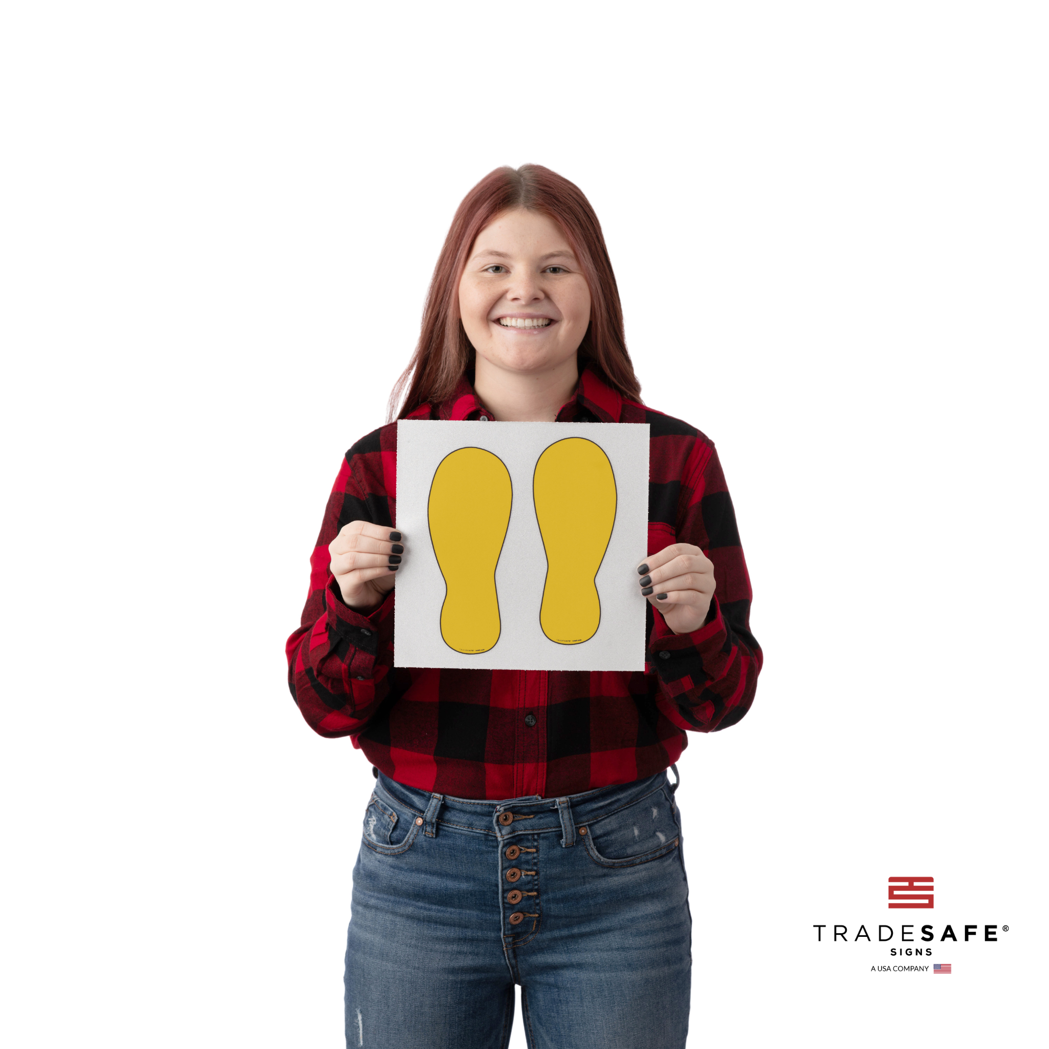 Safety Foot Sticker Anti-Slip Floor Footprint Stickers | TRADESAFE