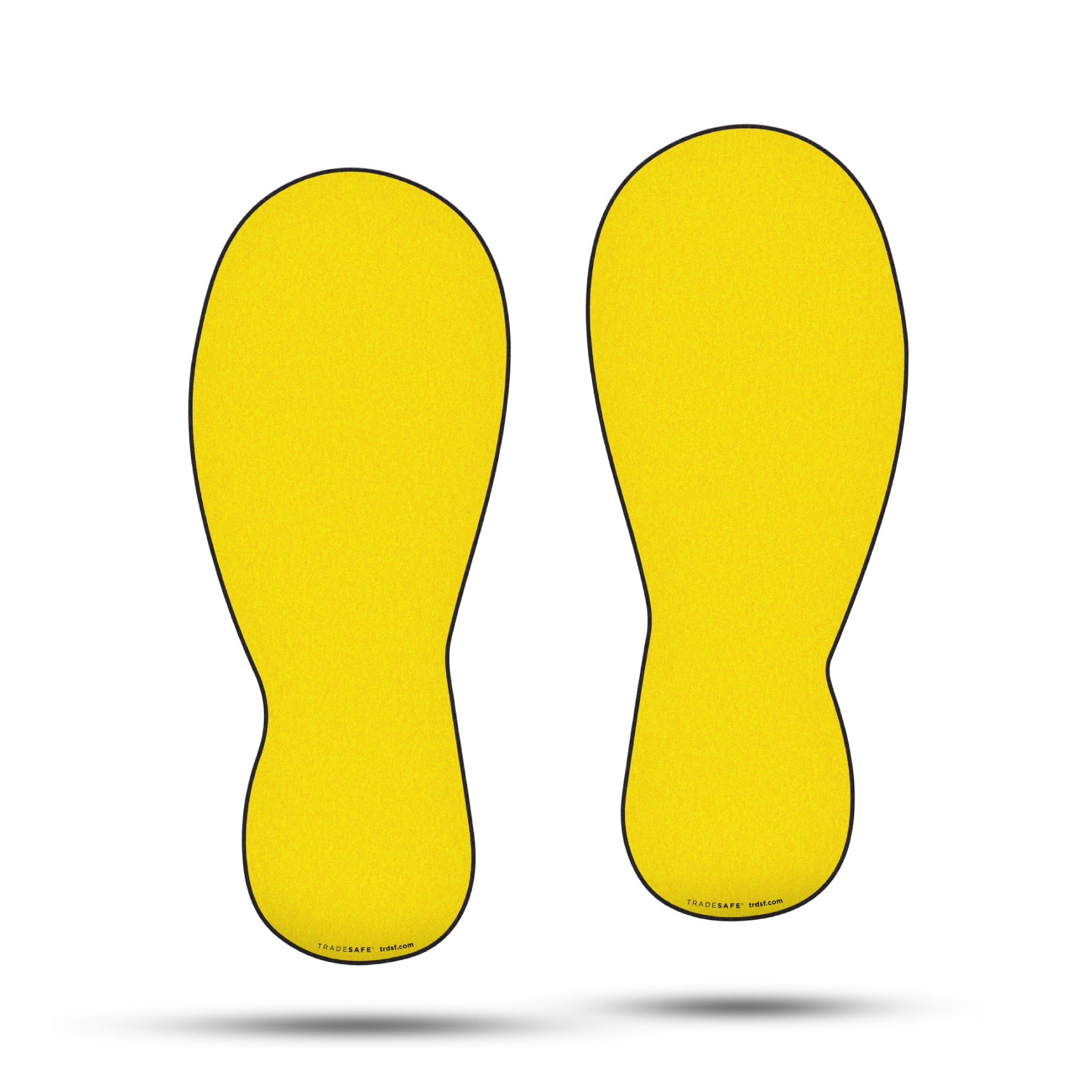 Letrero antideslizante para piso - Pegatinas amarillas con huellas para piso - 5 pares por paquete - 9" de largo