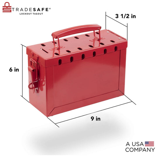red group lockout box with dimensions