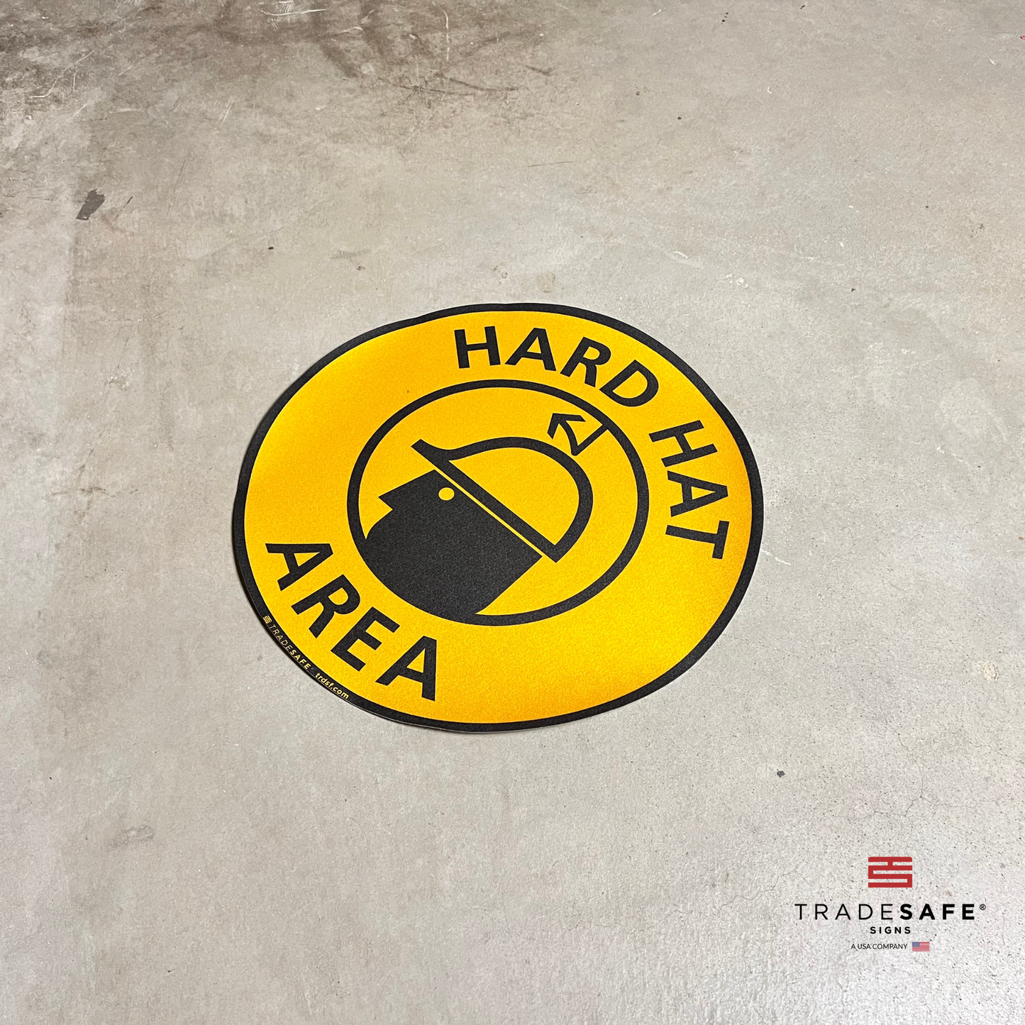 hard hat area sign vinyl sticker on floor