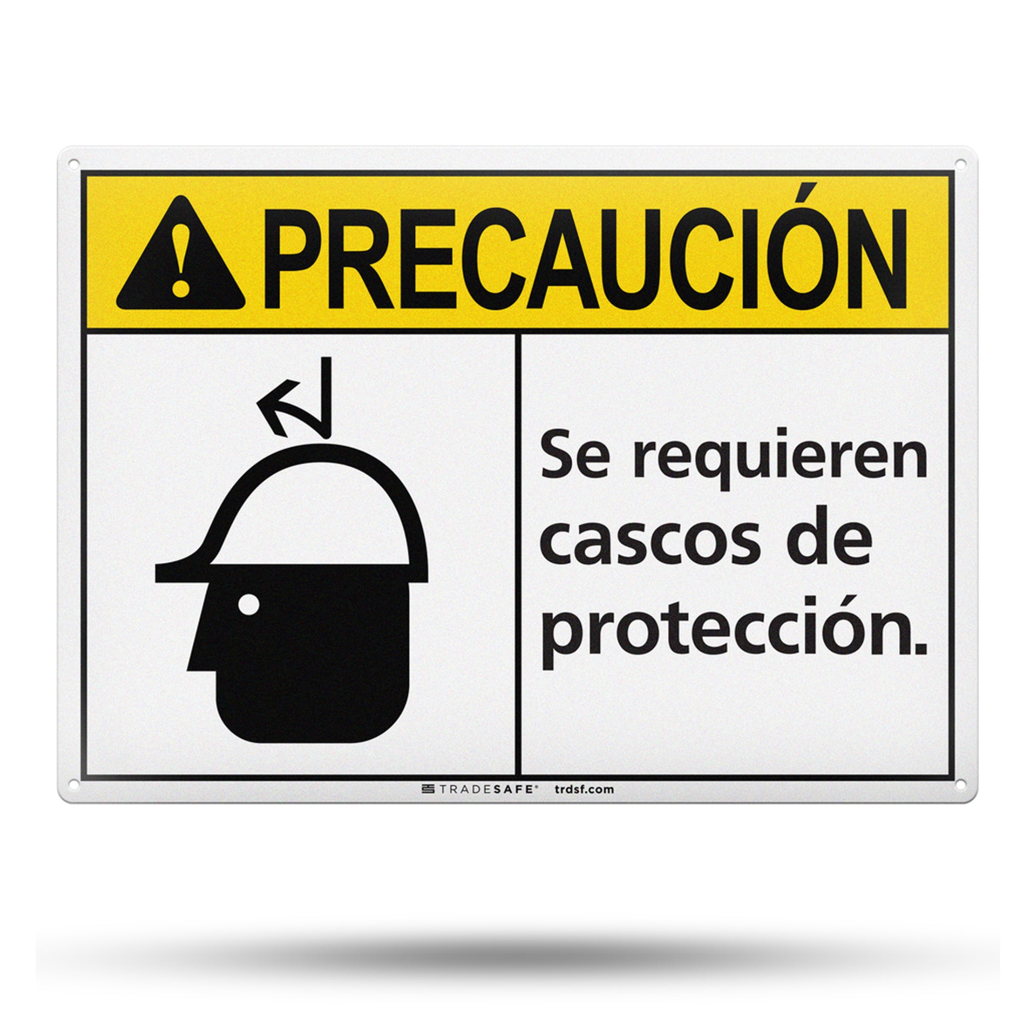 Se Requieren Cascos de Protección (Hard Hats Required) Aluminum Sign