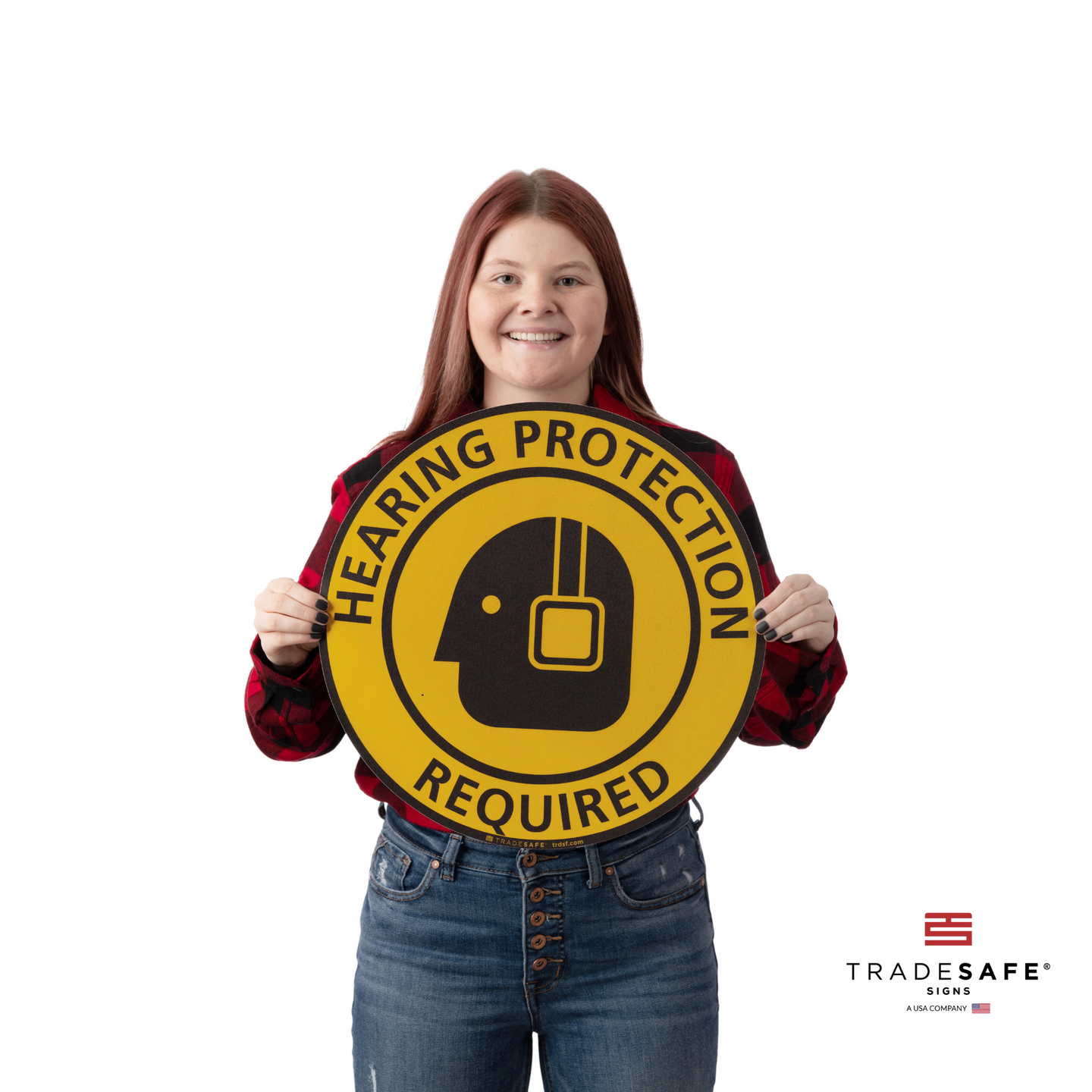 Hering Protection Sign Hearing Protection Required Signs - Anti-Slip Floor Sticker | TRADESAFE