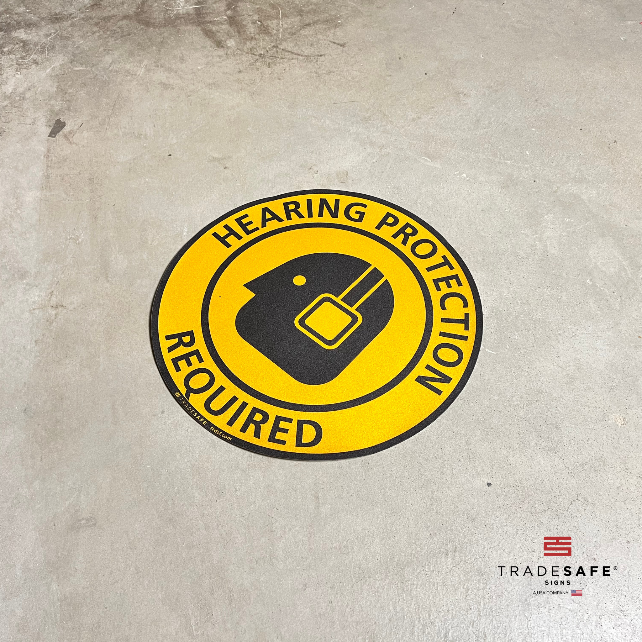 Hearing Protection Required Signs - Anti-Slip Floor Sticker