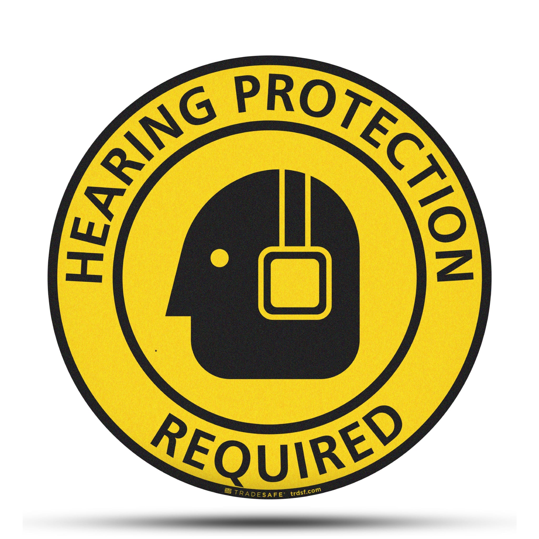 Señal de piso de protección auditiva requerida