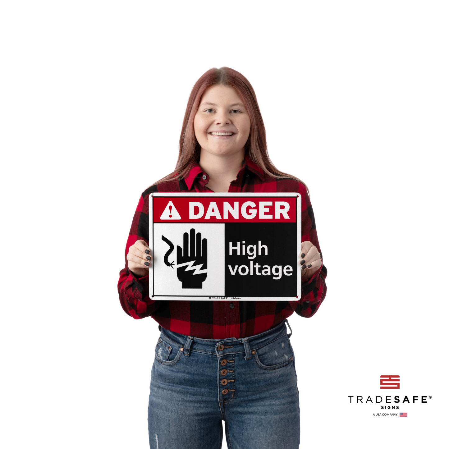 a person holding the danger sign