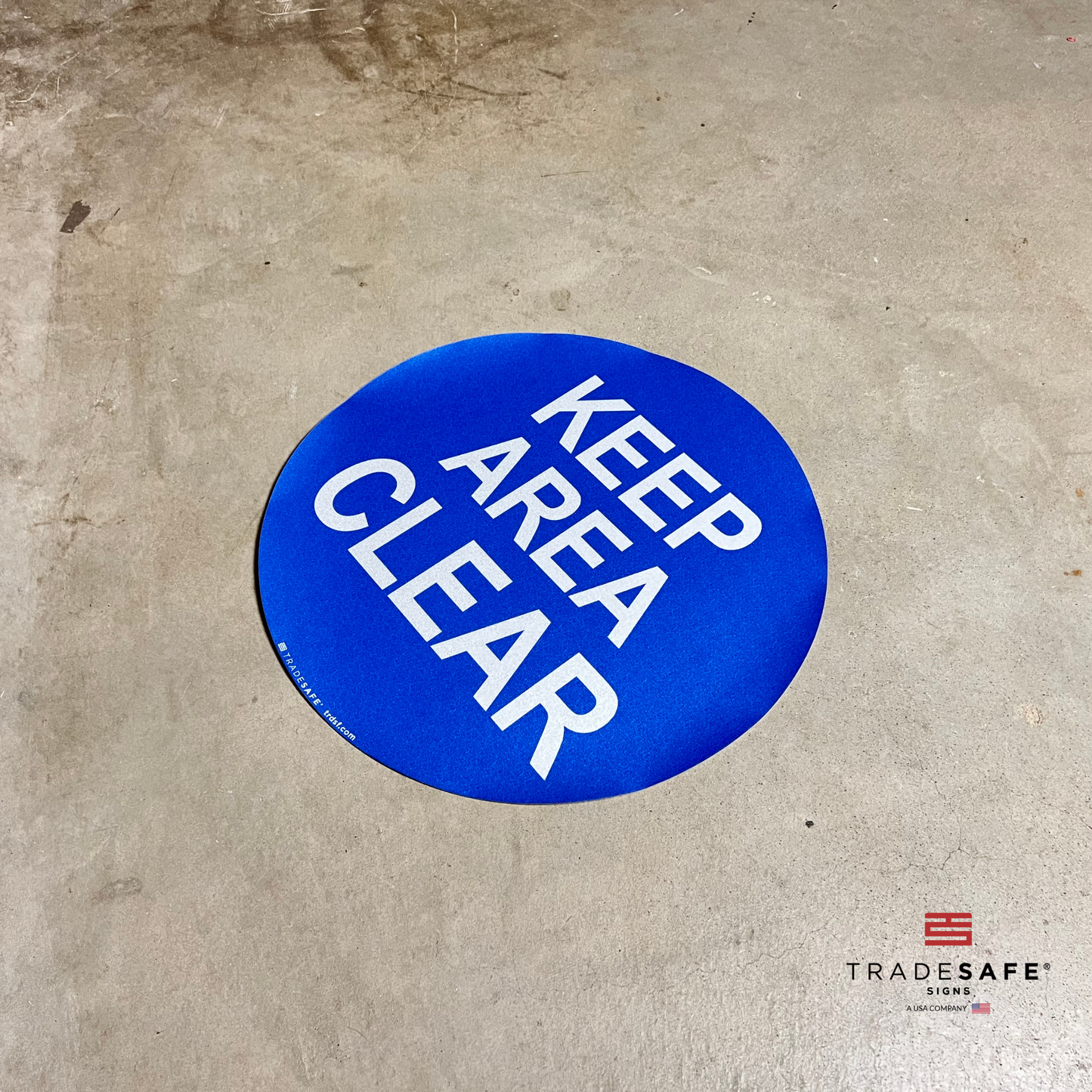 keep area clear sign on floor