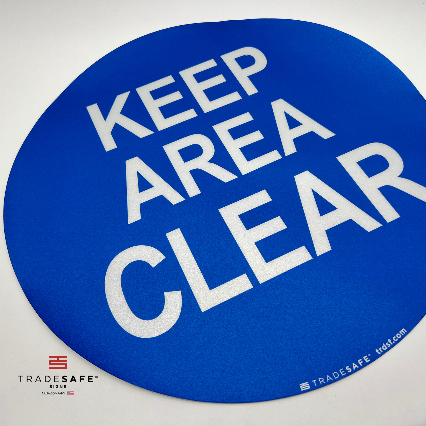 close-up of keep area clear sign
