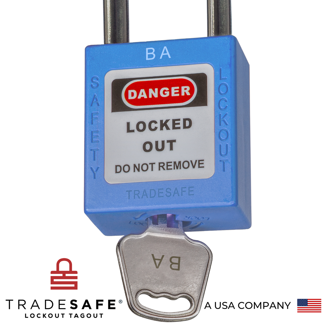 Blue Keyed Alike Padlocks Unlimited -2 Keys - 10 Pack | TRADESAFE