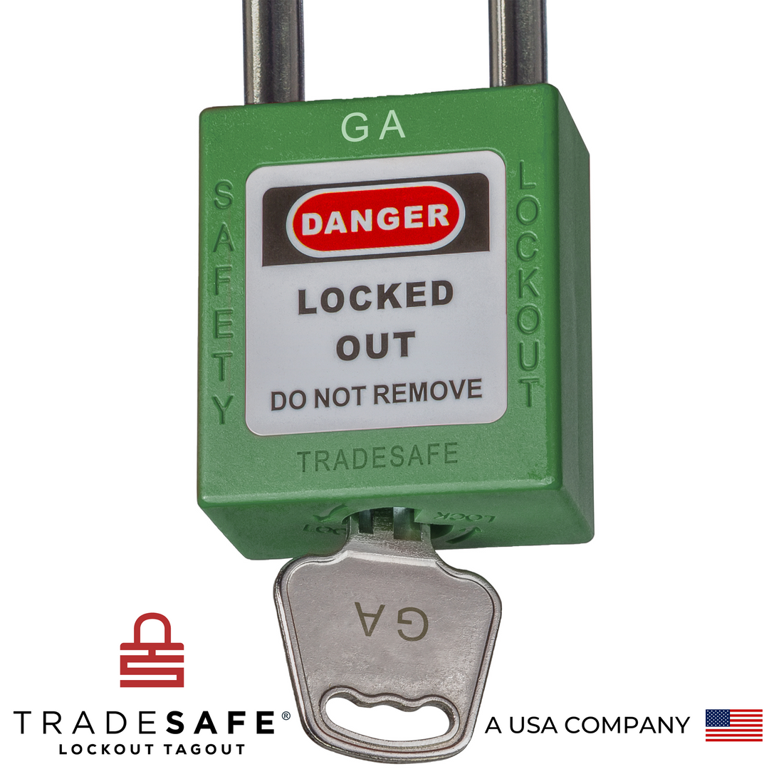 Green Keyed Alike Padlocks Unlimited - 2 Keys - 10 Pack | TRADESAFE