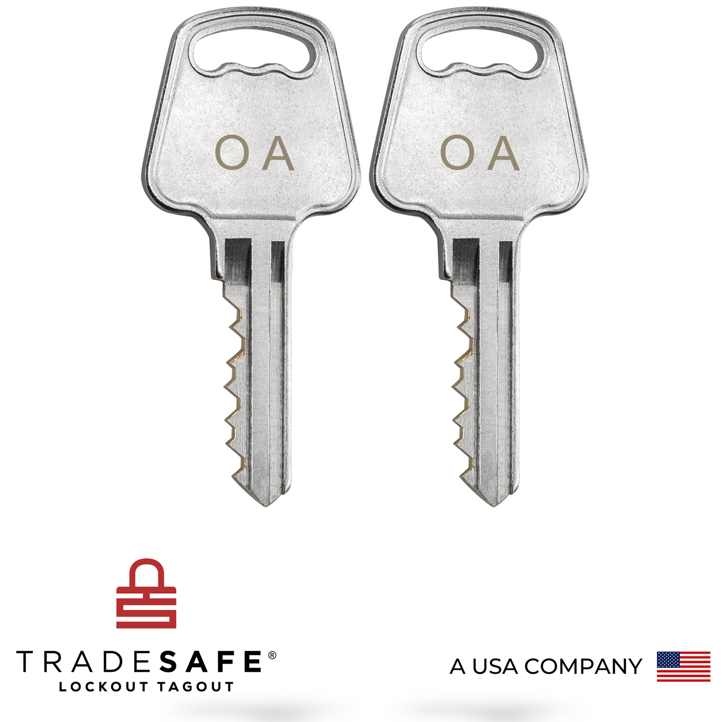 two keys, each with the letter code OA