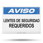 safety glasses required sign in spanish