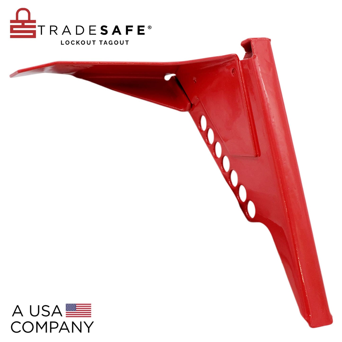 tradesafe red standard ball valve lock with seven padlock holes
