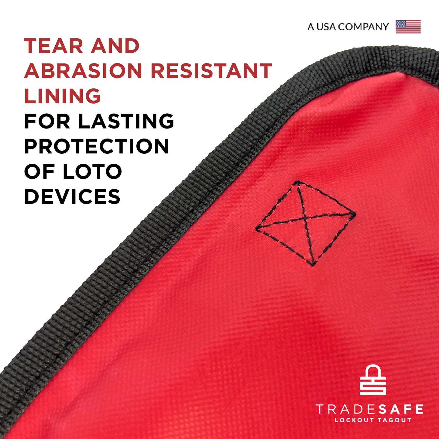 infographics of lockout tagout kit bag showing its details