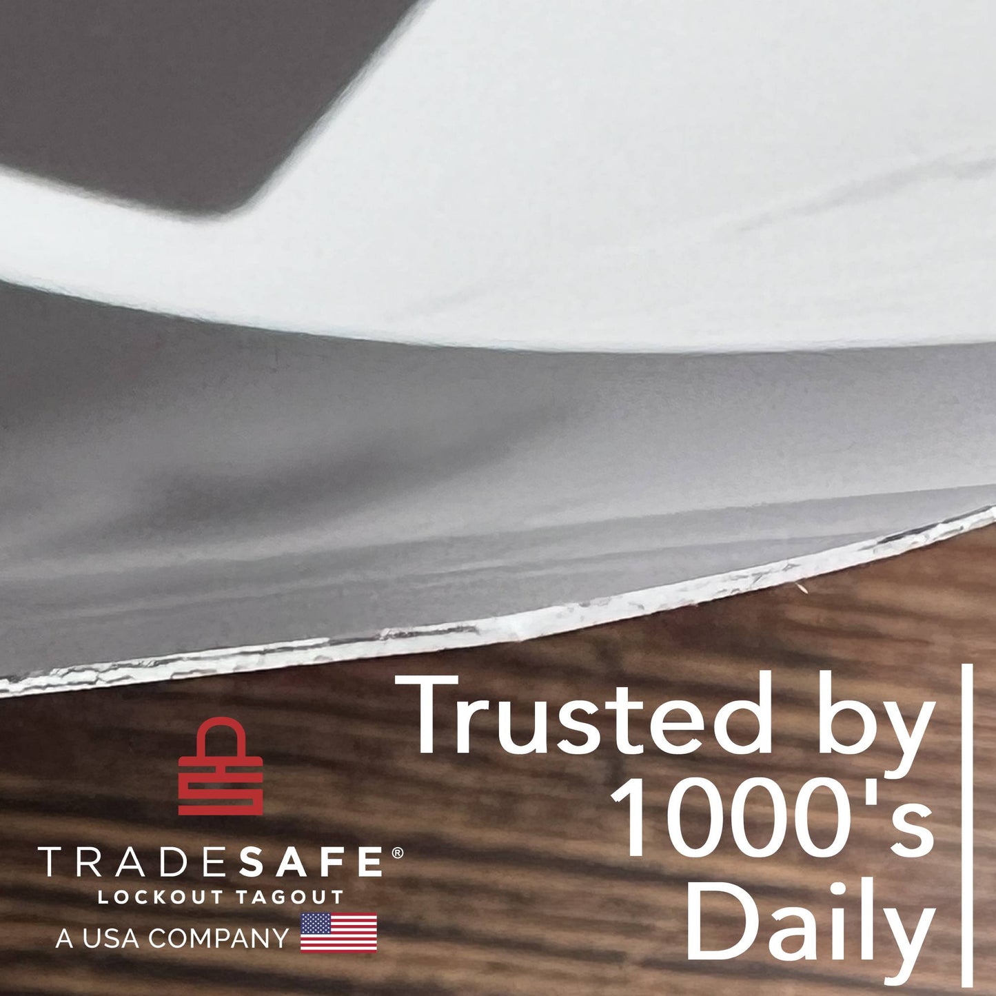tradesafe loto poster brand image with text; trusted by 1000s daily