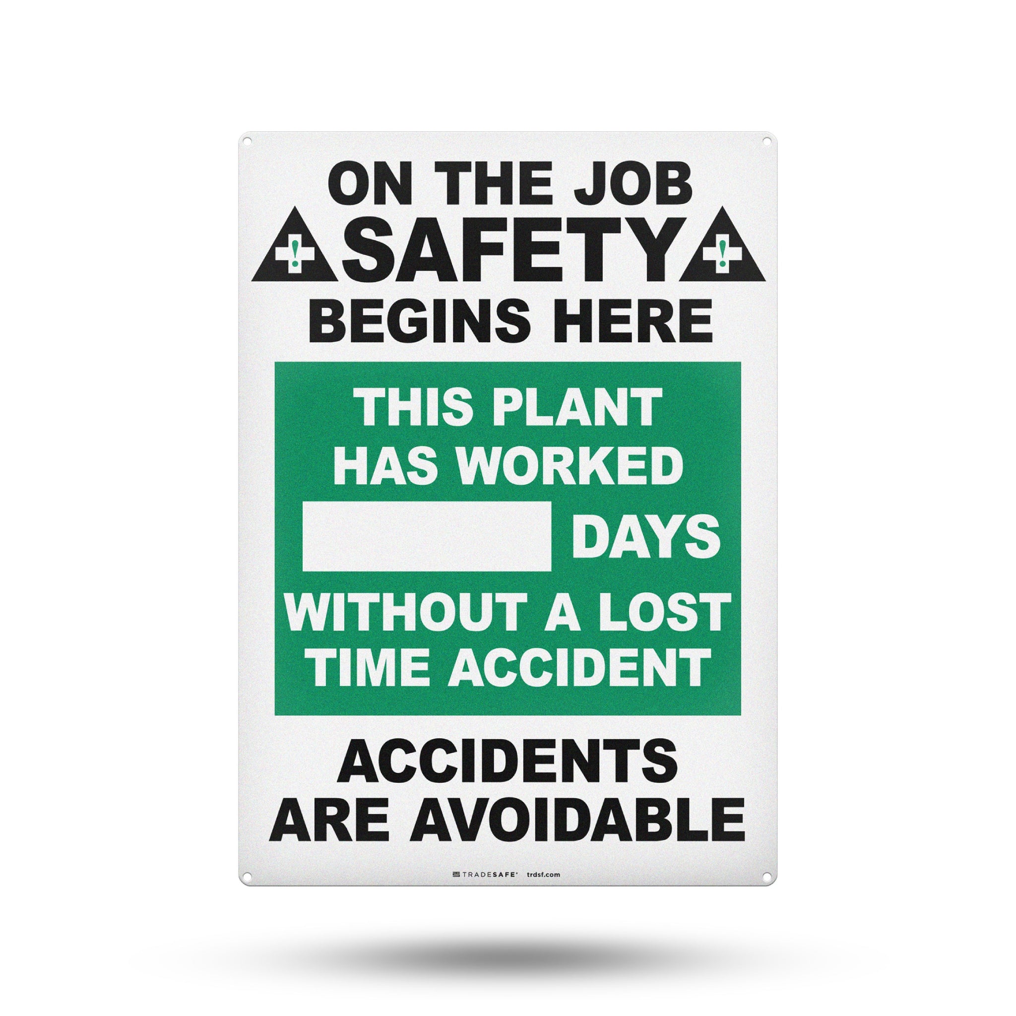 Lost Time Accident Aluminum Sign