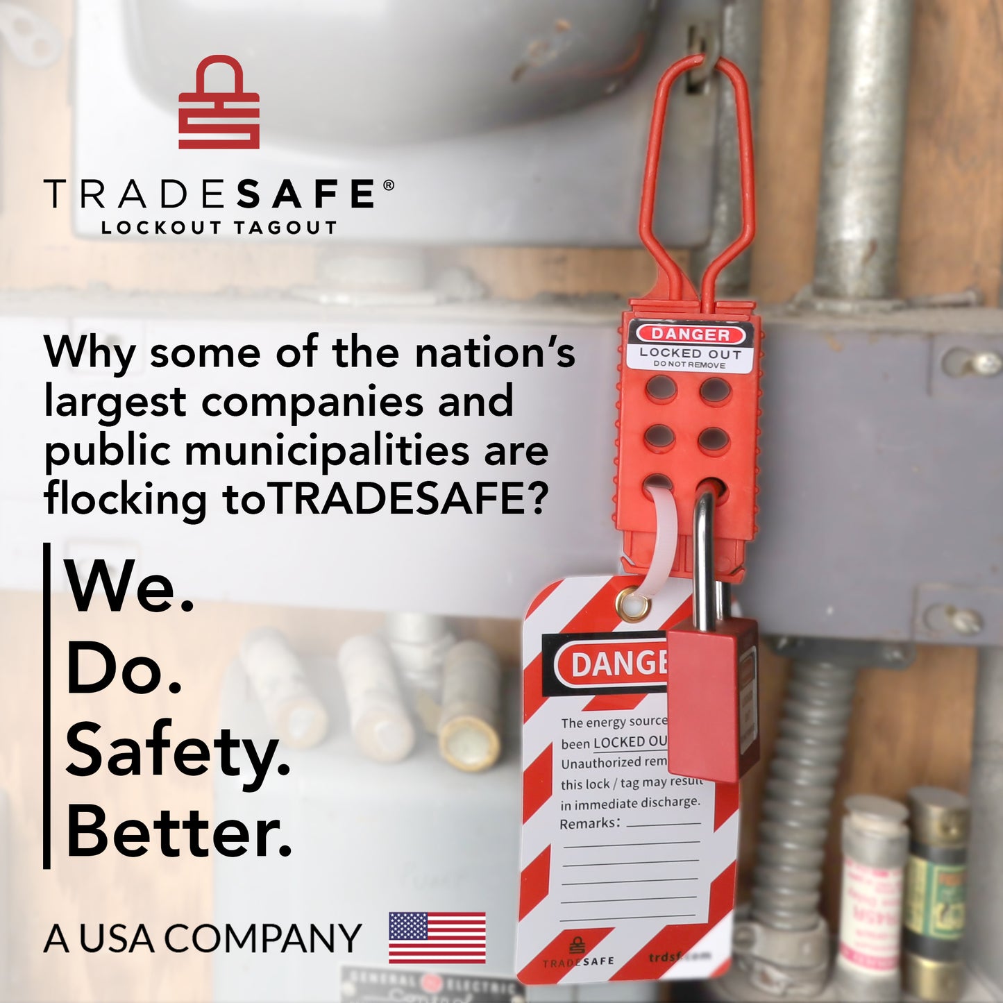 tradesafe lockout tagout plastic hasps brand image