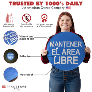 product attributes of mantener el área libre sign