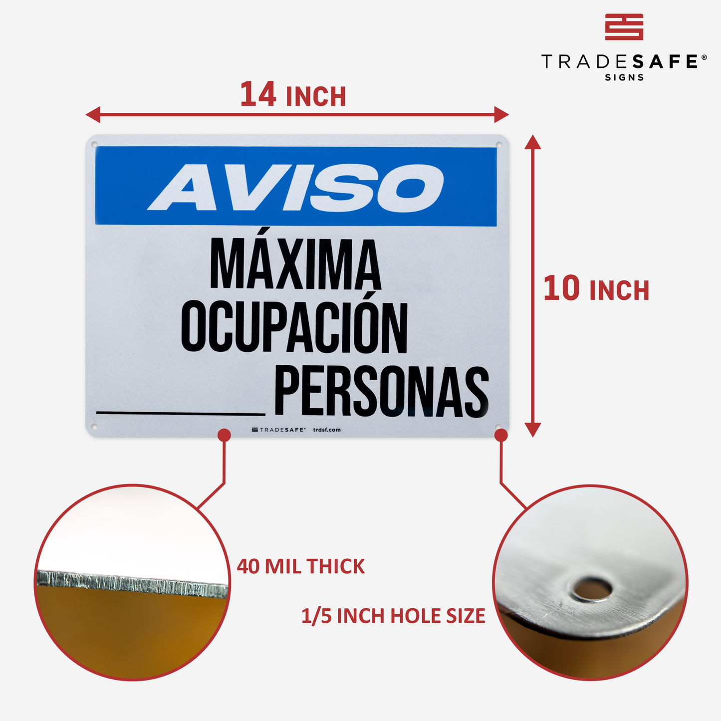 product dimensions of the aviso sign