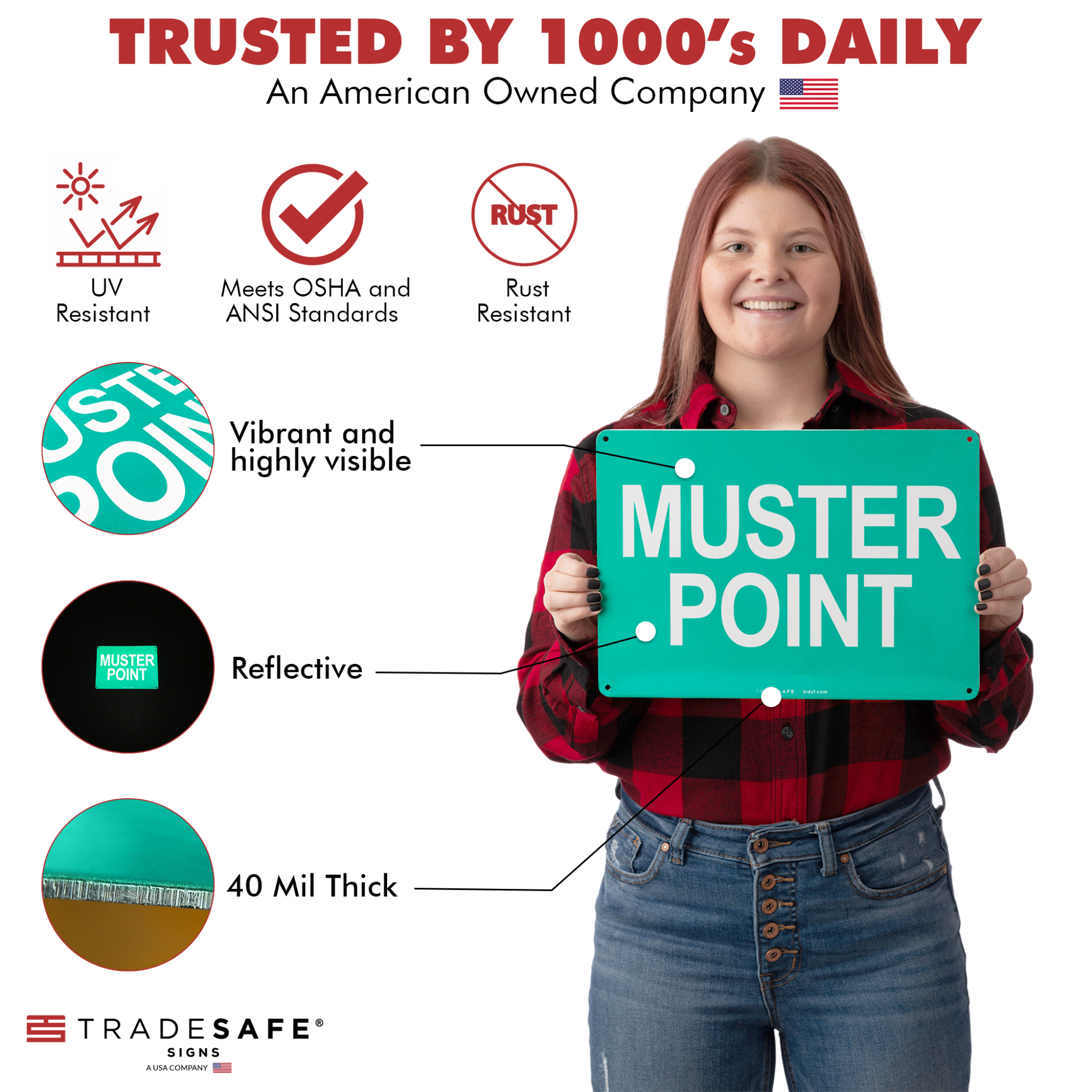 Muster Point Sign - Aluminum Evacuation Signs | TRADESAFE