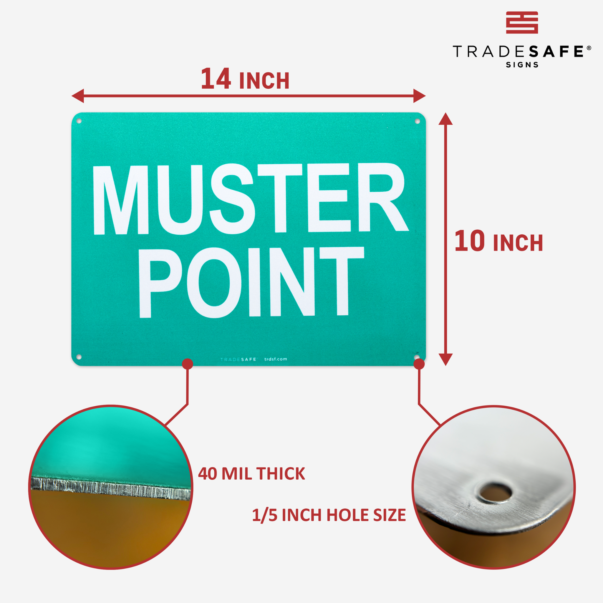 Muster Point Sign - Aluminum Evacuation Signs | TRADESAFE