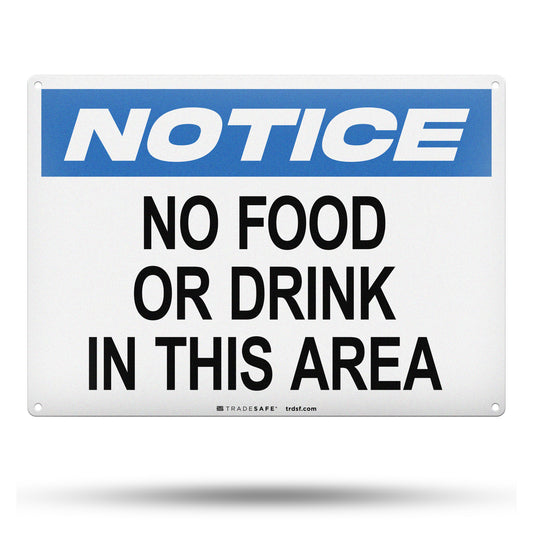 no food or drink in this area sign