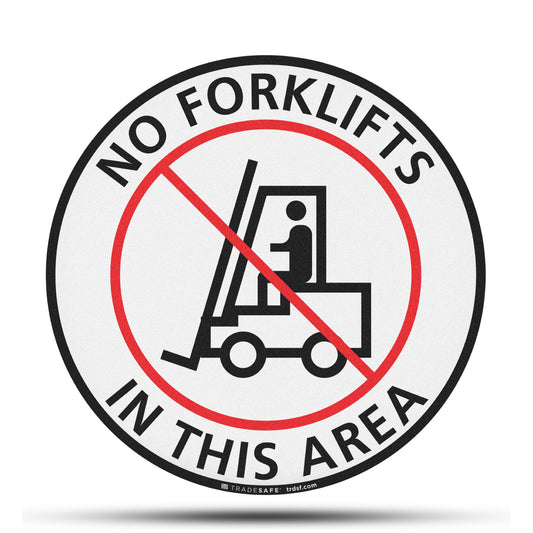 no forklifts in this area sign vinyl sticker