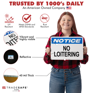 product attributes of no loitering sign