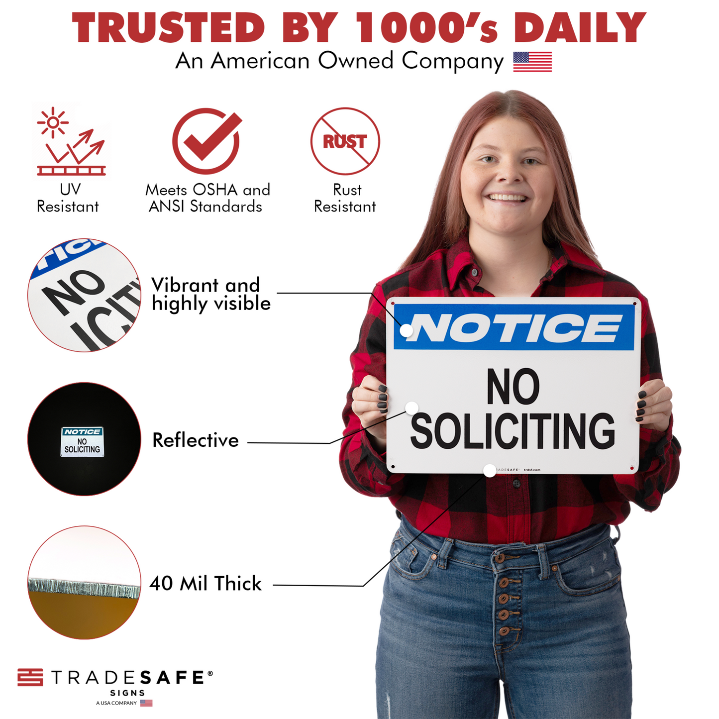 product attributes of no soliciting sign
