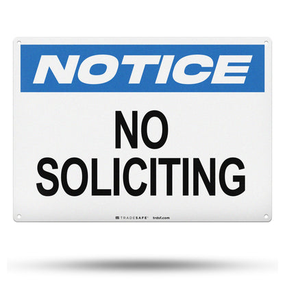 notice no soliciting sign