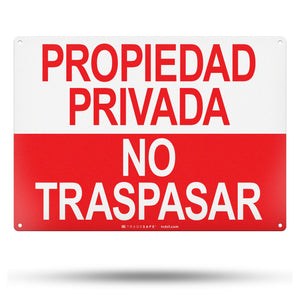 private property no trespassing sign in spanish