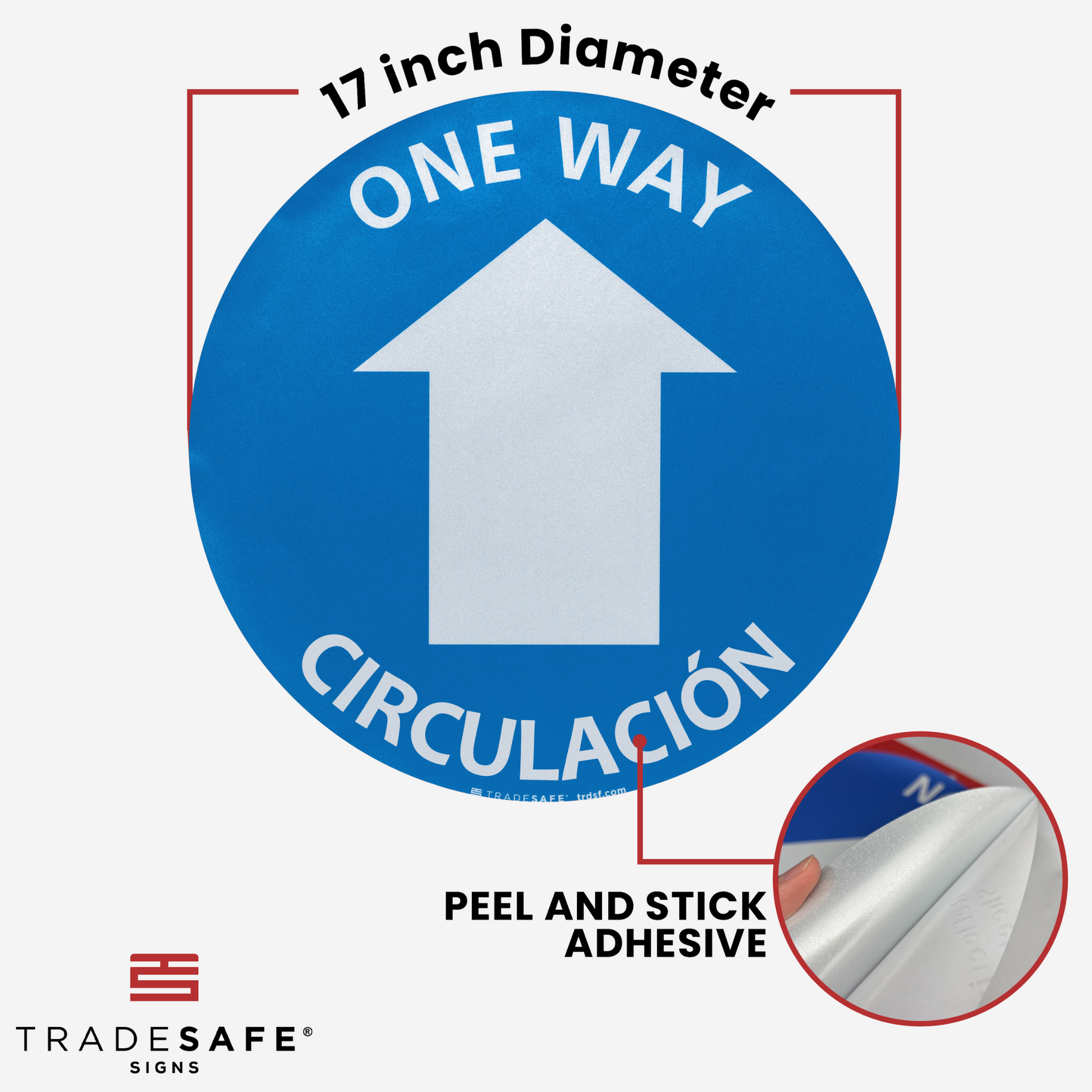 dimensions of one way circulacion sign