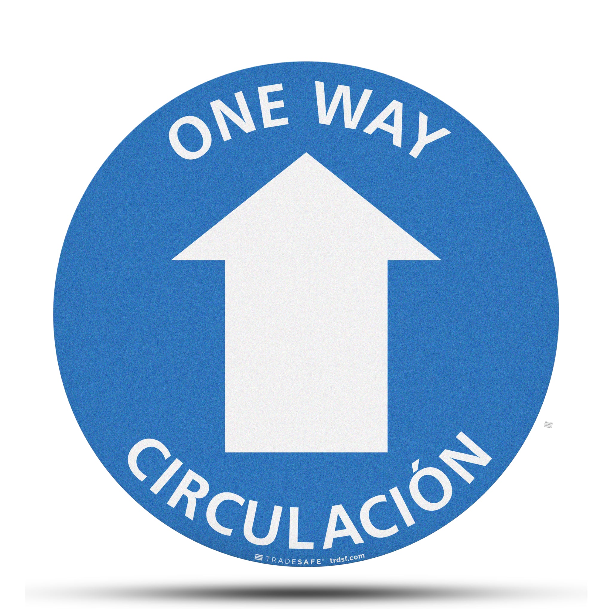 Anti-Slip Floor Sign – One Way/Circulación – One Way Sign – Circulación de Una Vía – Bilingual (English/Spanish)