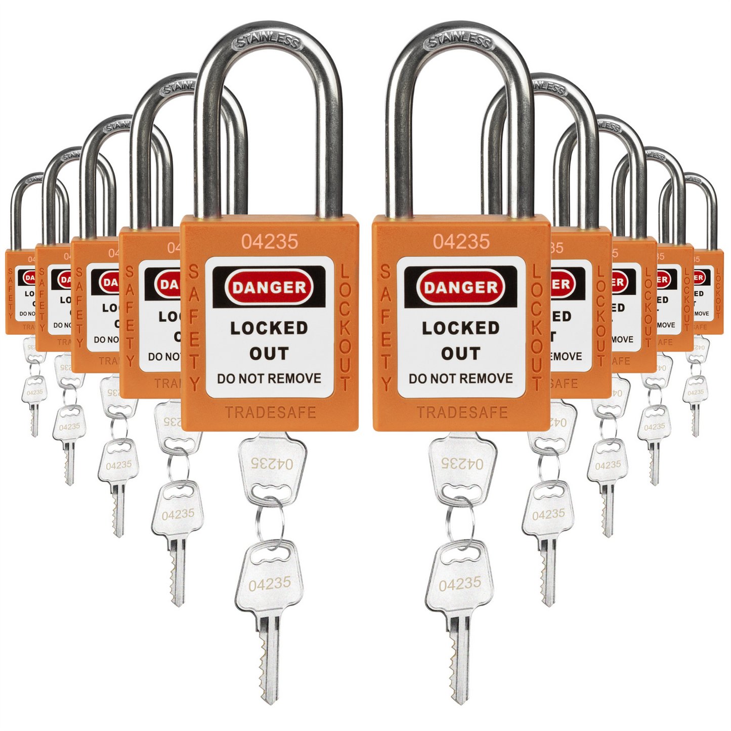 10 padlocks with same discount key