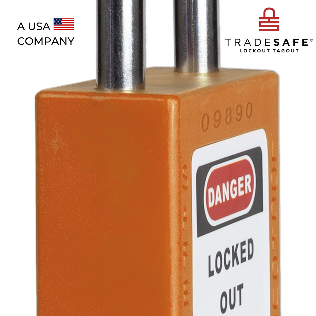 Orange Keyed Alike Padlocks - 2 Keys - 10 Pack | TRADESAFE
