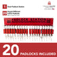infographic of a padlock station with 20 loto padlocks indicating components and quantities