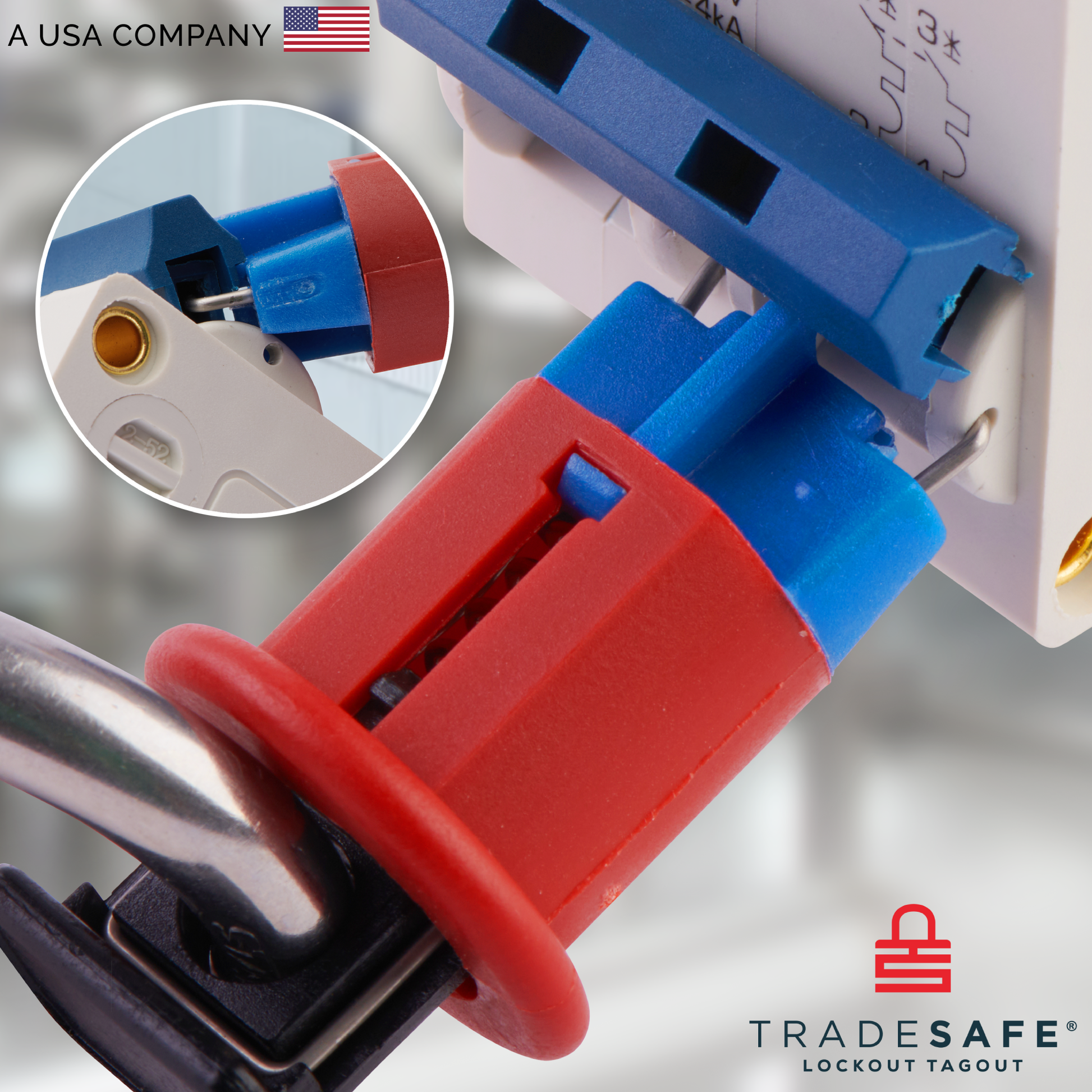 pin in standard breaker lock when used on miniature circuit breakers