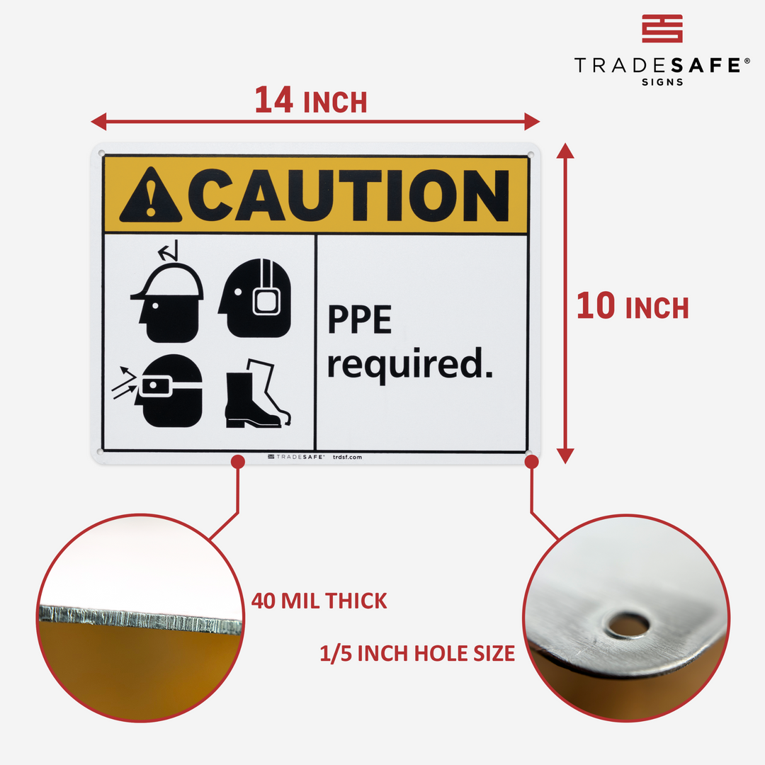 PPE Required Sign - Aluminum PPE Signs | TRADESAFE