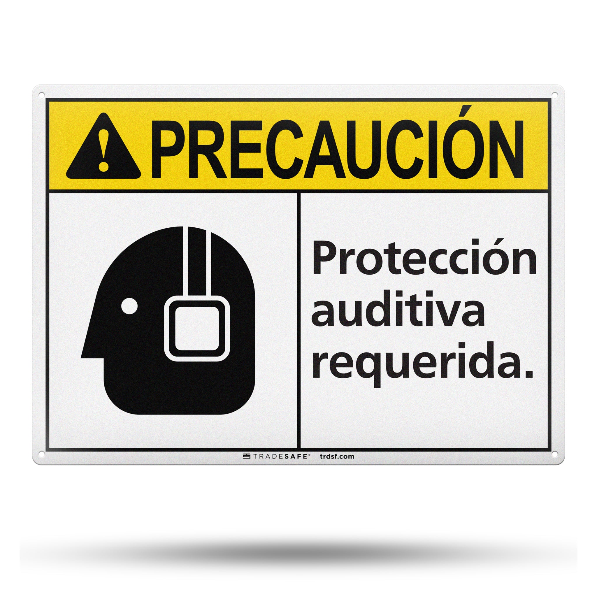 Protección Auditiva Requerida (Hearing Protection Required) Aluminum Sign
