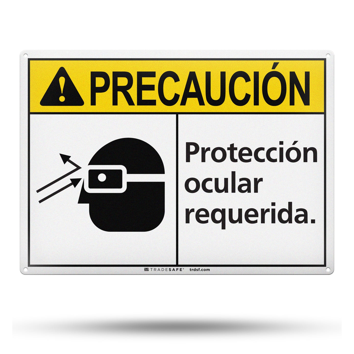 eye protection required sign in spanish