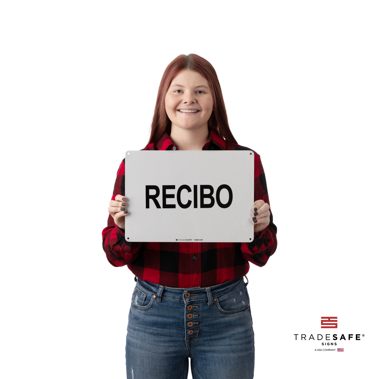 a person holding the recibo sign