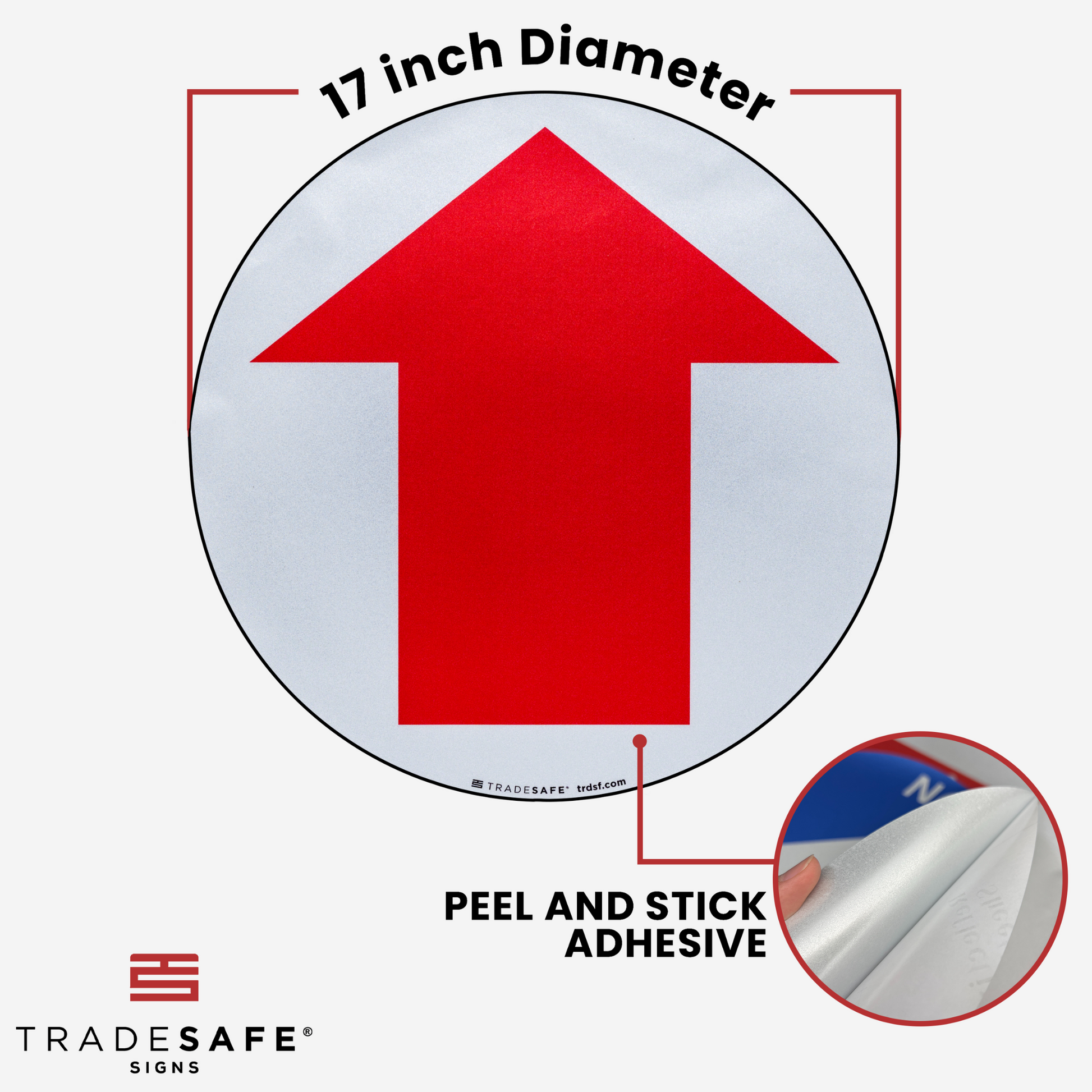 dimensions of red arrow up sign