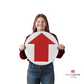 a person holding the red arrow up sign